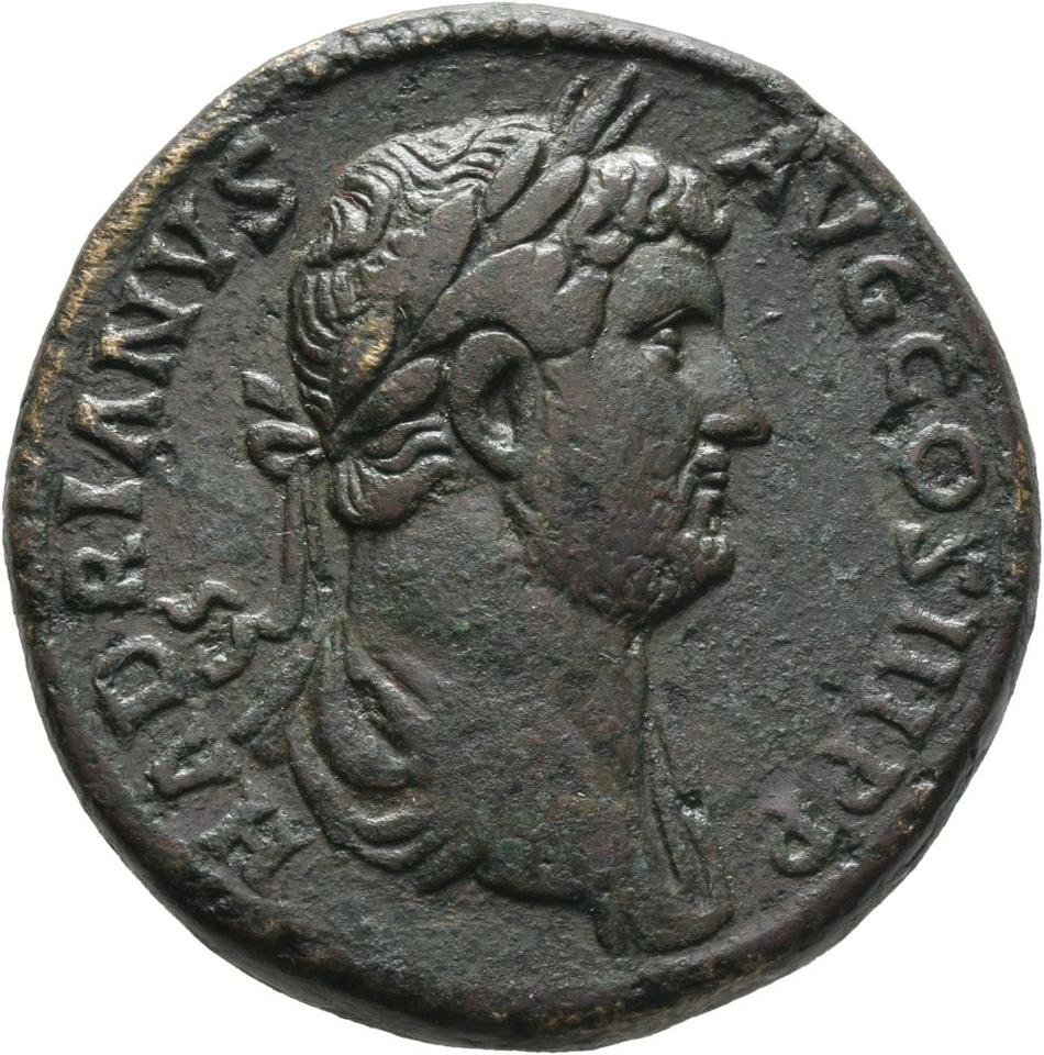 Hadrian, Bronze sestertius, collection photograph Mainz-ID250, obverse
