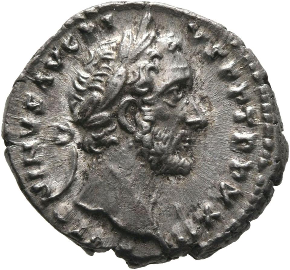 Antoninus Pius, Silver denarius, collection photograph Mainz-ID271, obverse