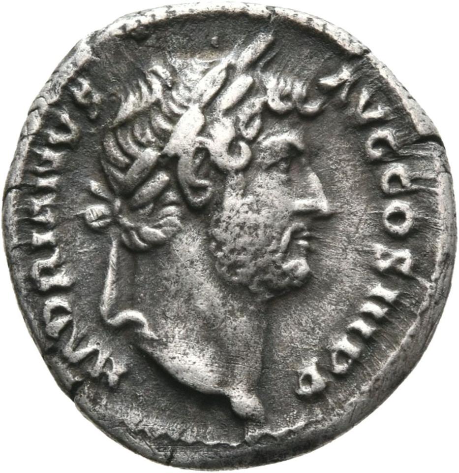 Hadrian, Silver denarius, collection photograph Mainz-ID615, obverse