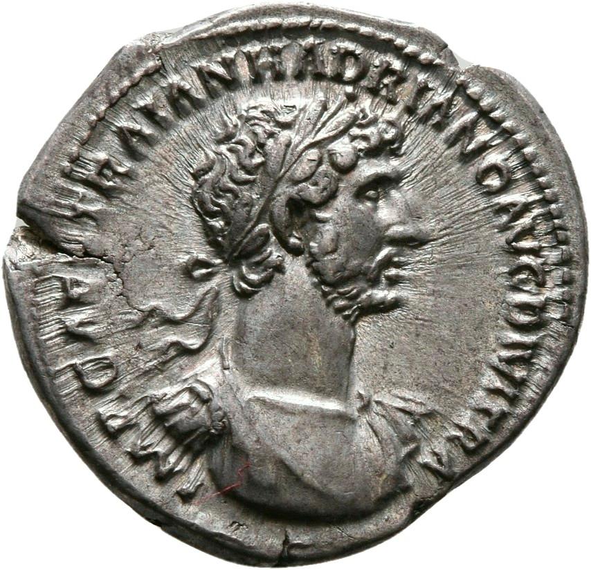 Hadrian, Silver denarius, collection photograph Mainz-ID215, obverse