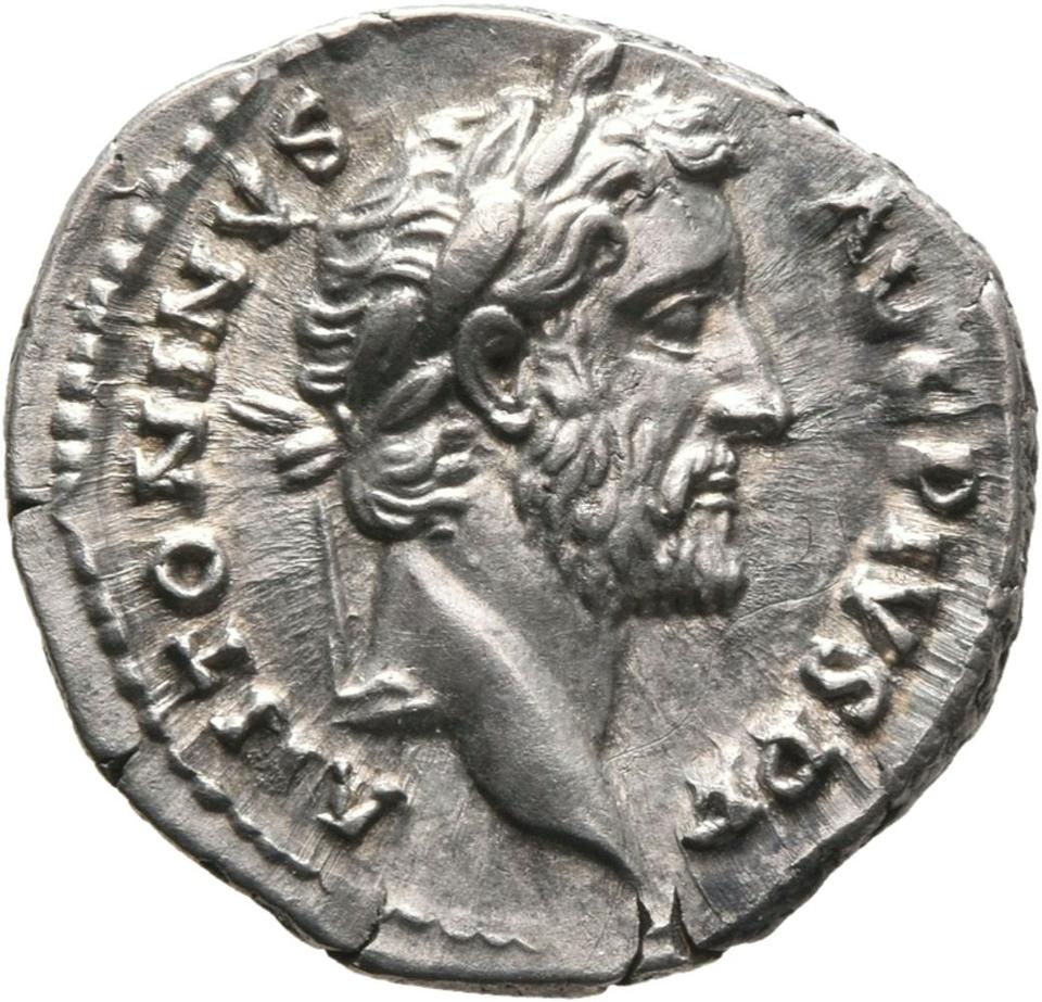 Antoninus Pius, Silver denarius, collection photograph Mainz-ID269, obverse