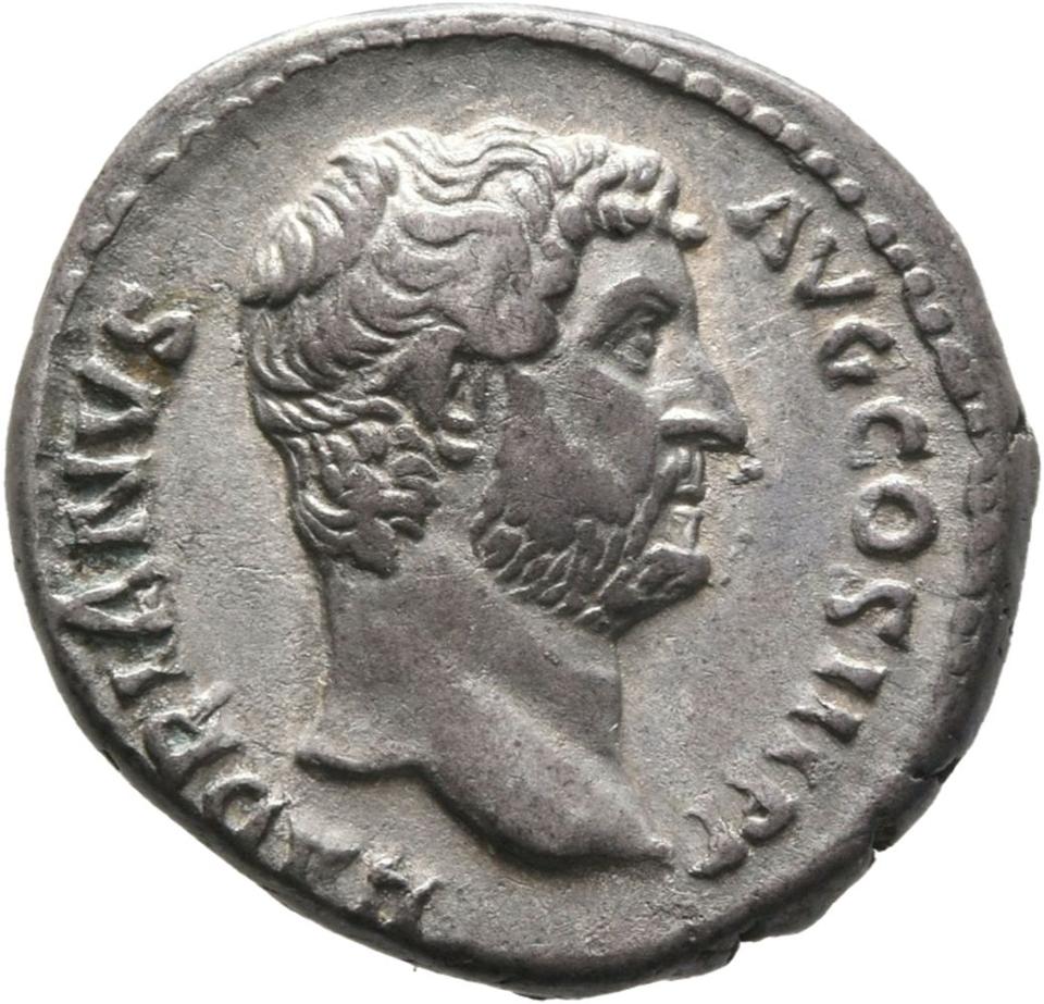Hadrian, Silver denarius, collection photograph Mainz-ID234, obverse