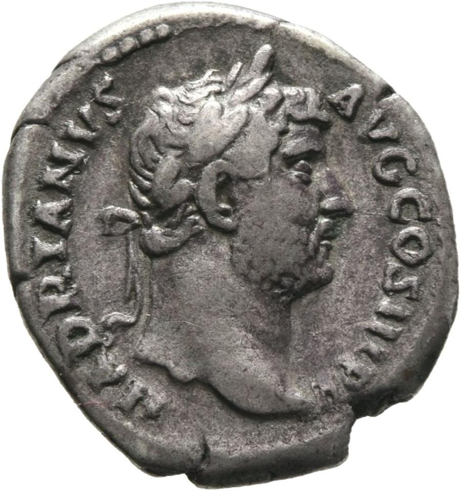 Hadrian, Silver denarius, collection photograph Mainz-ID238, obverse