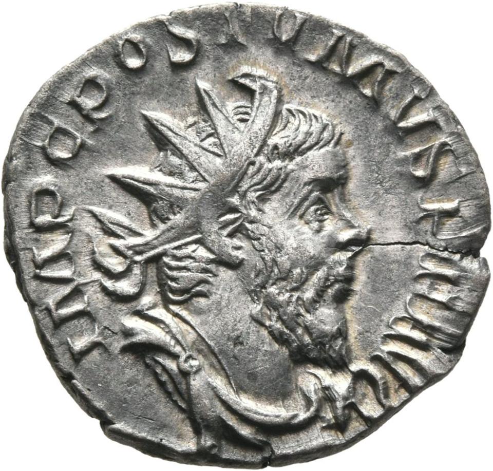 Postumus, silver antoninianus, collection photograph Mainz-ID763, obverse