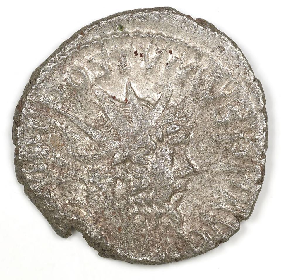 Postumus, silver antoninianus, collection photograph IATH-1991.17.221, obverse