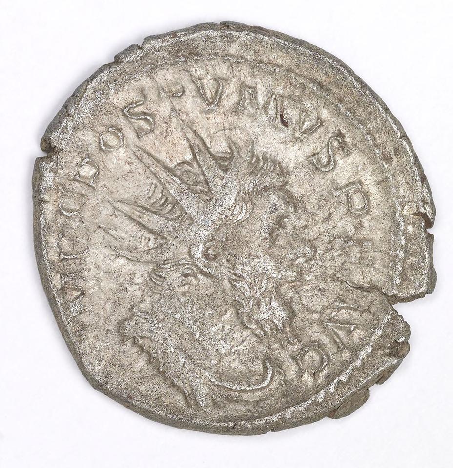 Postumus, silver antoninianus, collection photograph IATH-1991.17.243, obverse