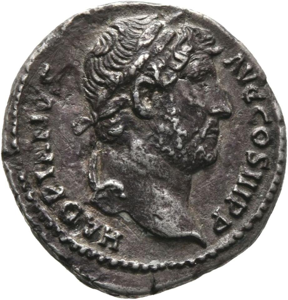 Hadrian, Silver denarius, collection photograph Mainz-ID242, obverse