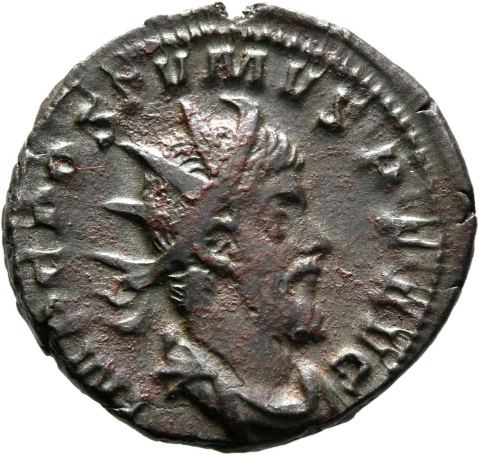Postumus, silver antoninianus, collection photograph Mainz-ID766, obverse
