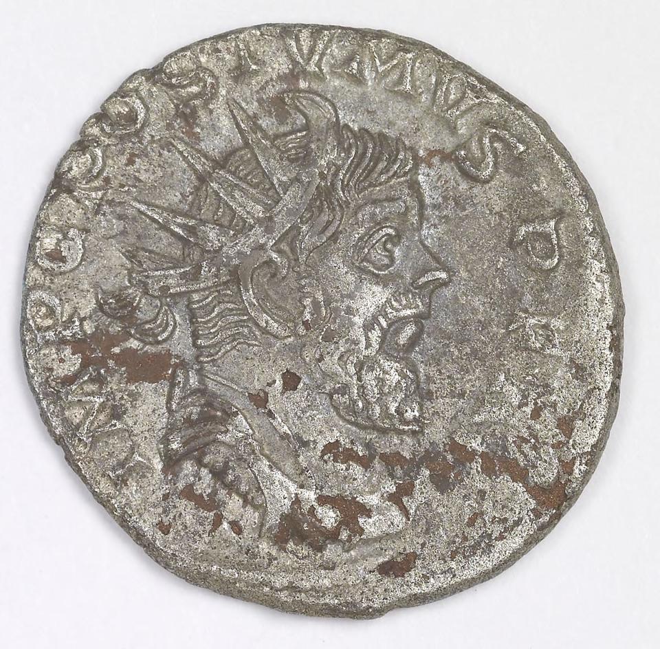 Postumus, silver antoninianus, collection photograph IATH-1991.17.225, obverse