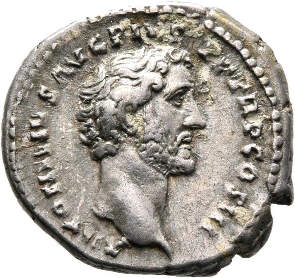 Antoninus Pius, Silver denarius, collection photograph Mainz-ID262, obverse