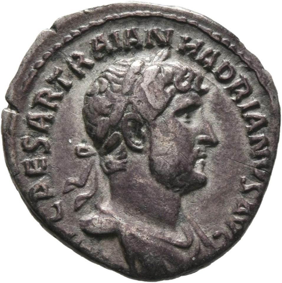 Hadrian, Silver denarius, collection photograph Mainz-ID231, obverse