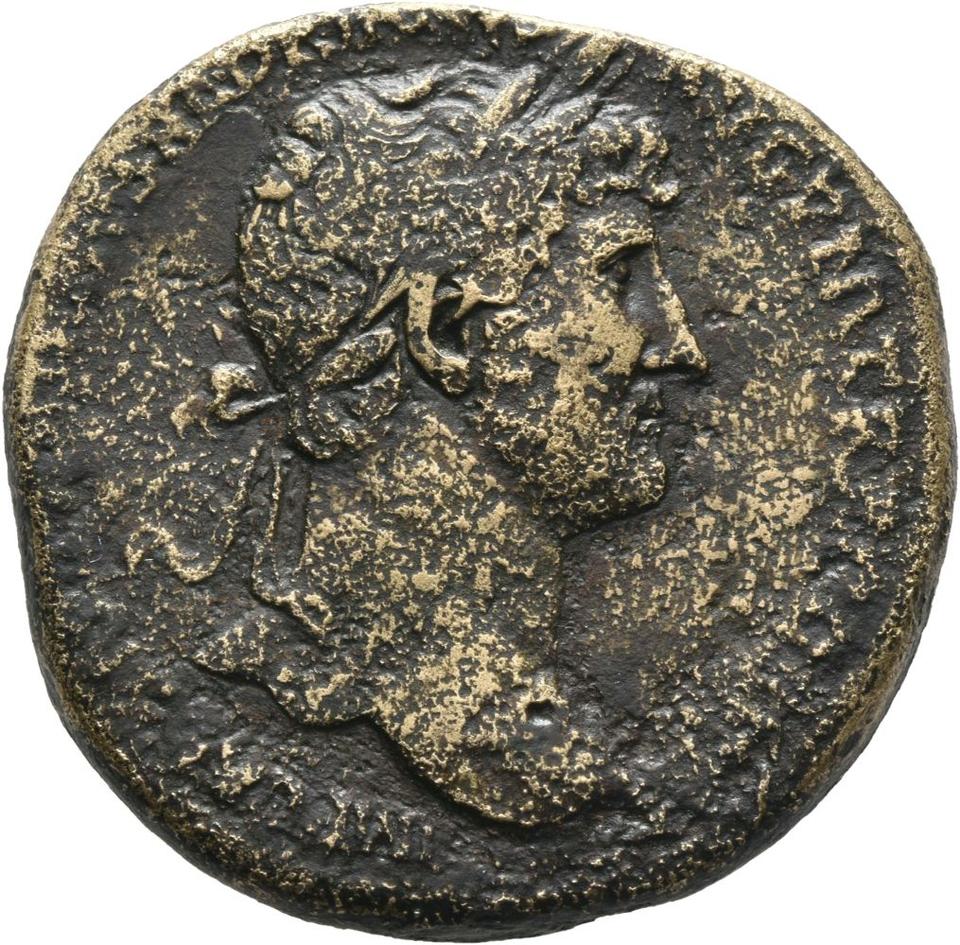 Hadrian, Bronze sestertius, collection photograph Mainz-ID249, obverse