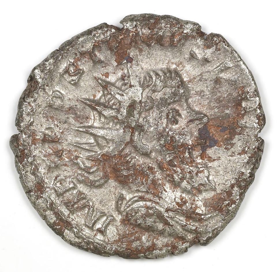 Postumus, silver antoninianus, collection photograph IATH-1987.46.5, obverse