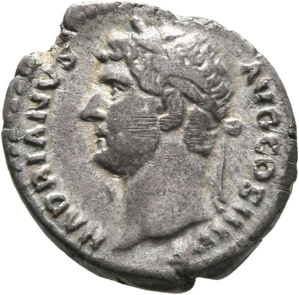 Hadrian, Silver denarius, collection photograph Mainz-ID237, obverse