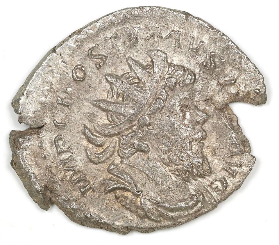 Postumus, silver antoninianus, collection photograph IATH-1991.17.205, obverse