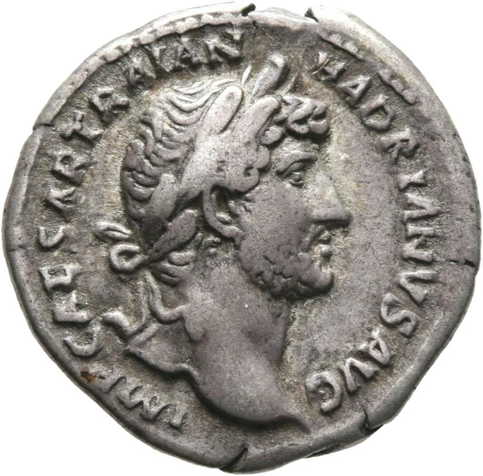 Hadrian, Silver denarius, collection photograph Mainz-ID217, obverse