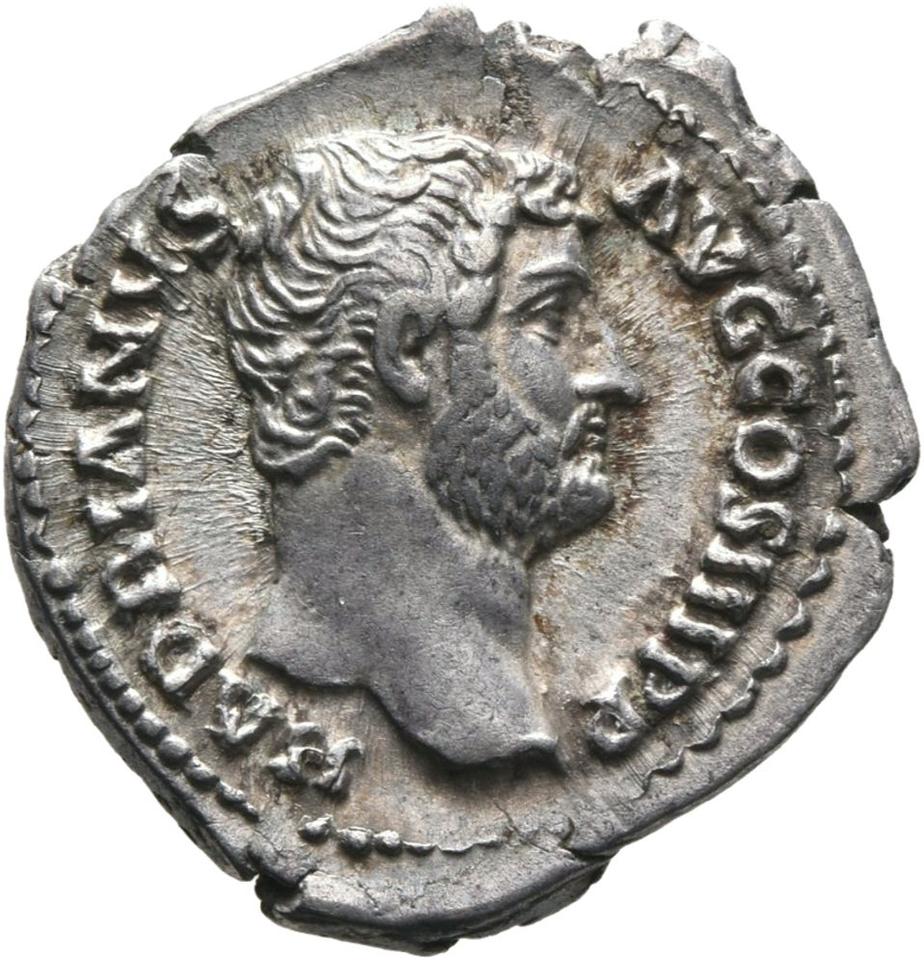 Hadrian, Silver denarius, collection photograph Mainz-ID236, obverse