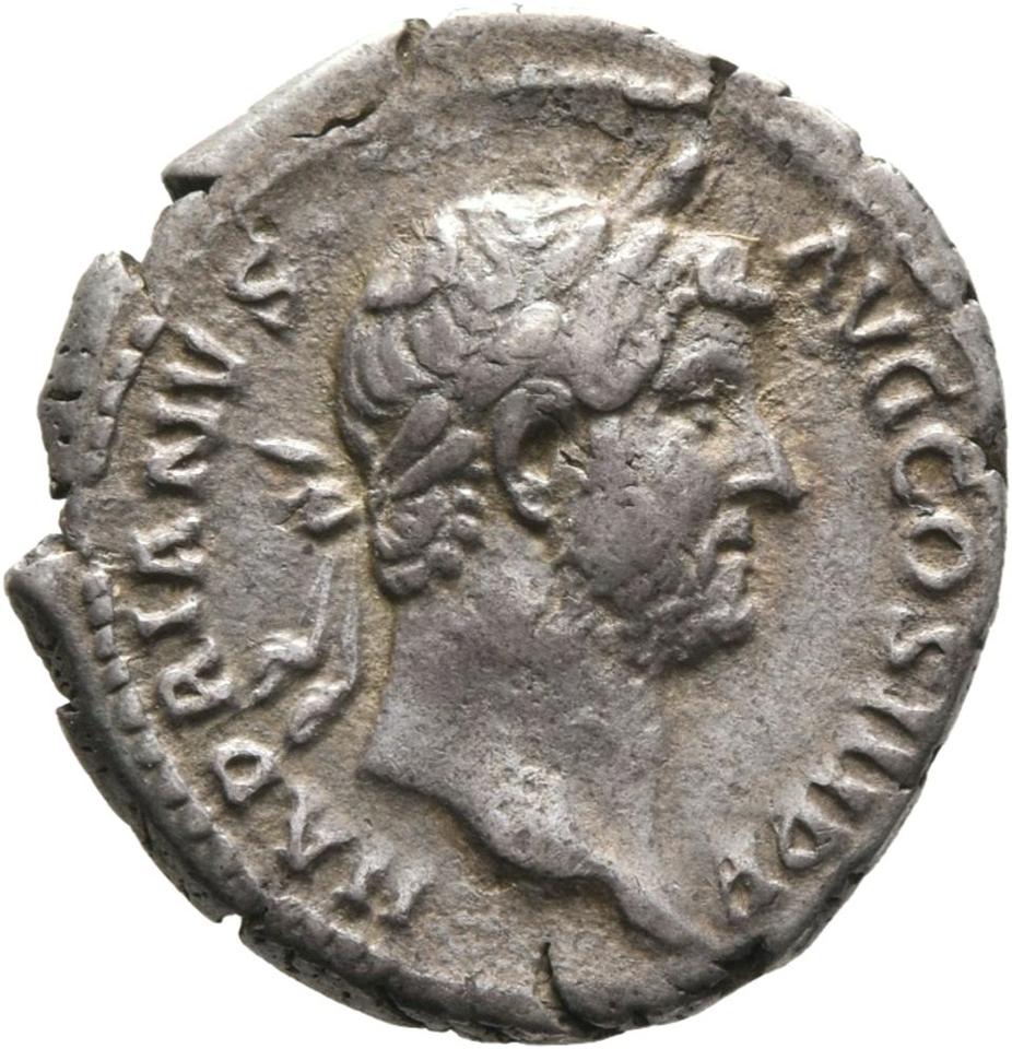 Hadrian, Silver denarius, collection photograph Mainz-ID245, obverse