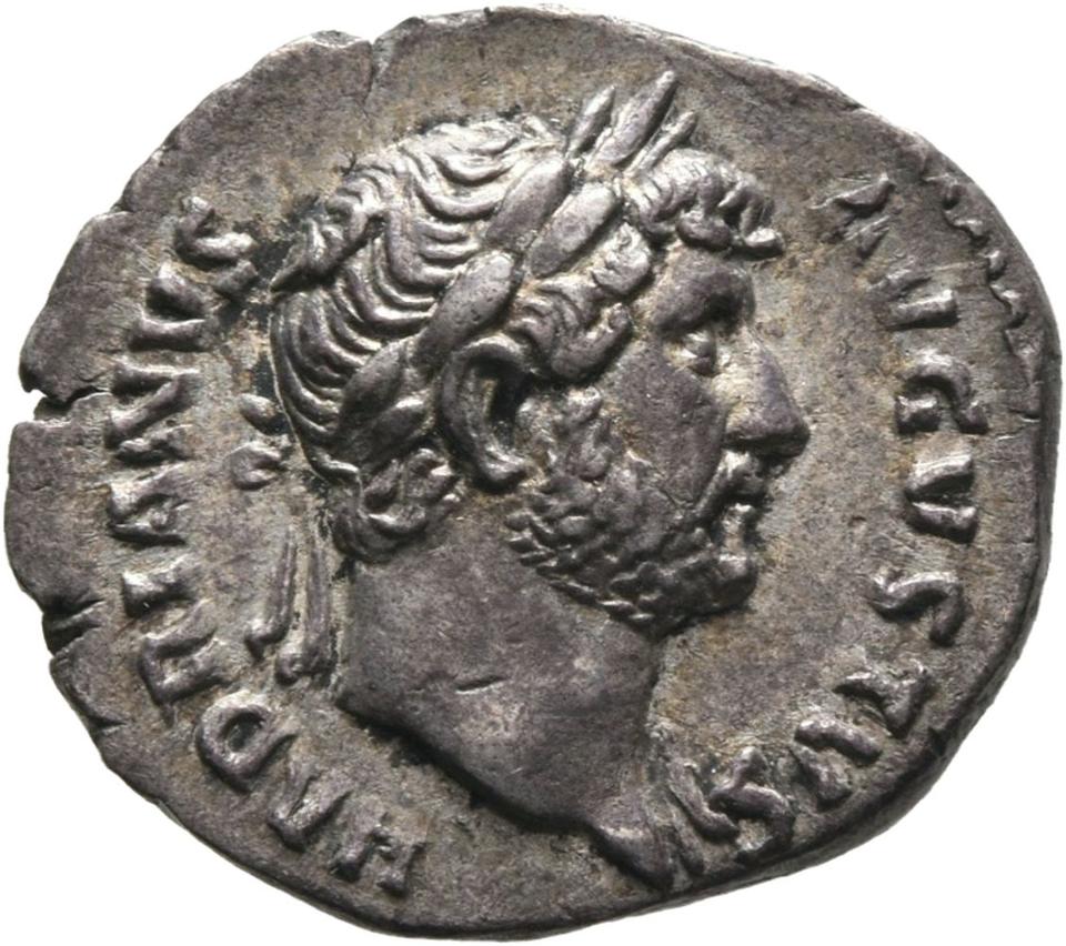 Hadrian, Silver denarius, collection photograph Mainz-ID232, obverse