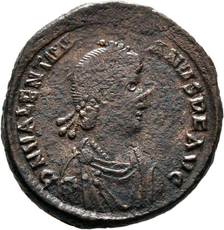 Theodosius I, copper-alloy ae2, collection photograph Mainz-ID952, obverse