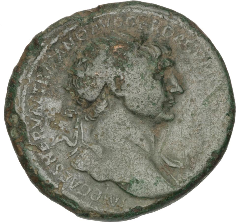 Trajan, Bronze as, collection photograph Herzog-ID63, obverse