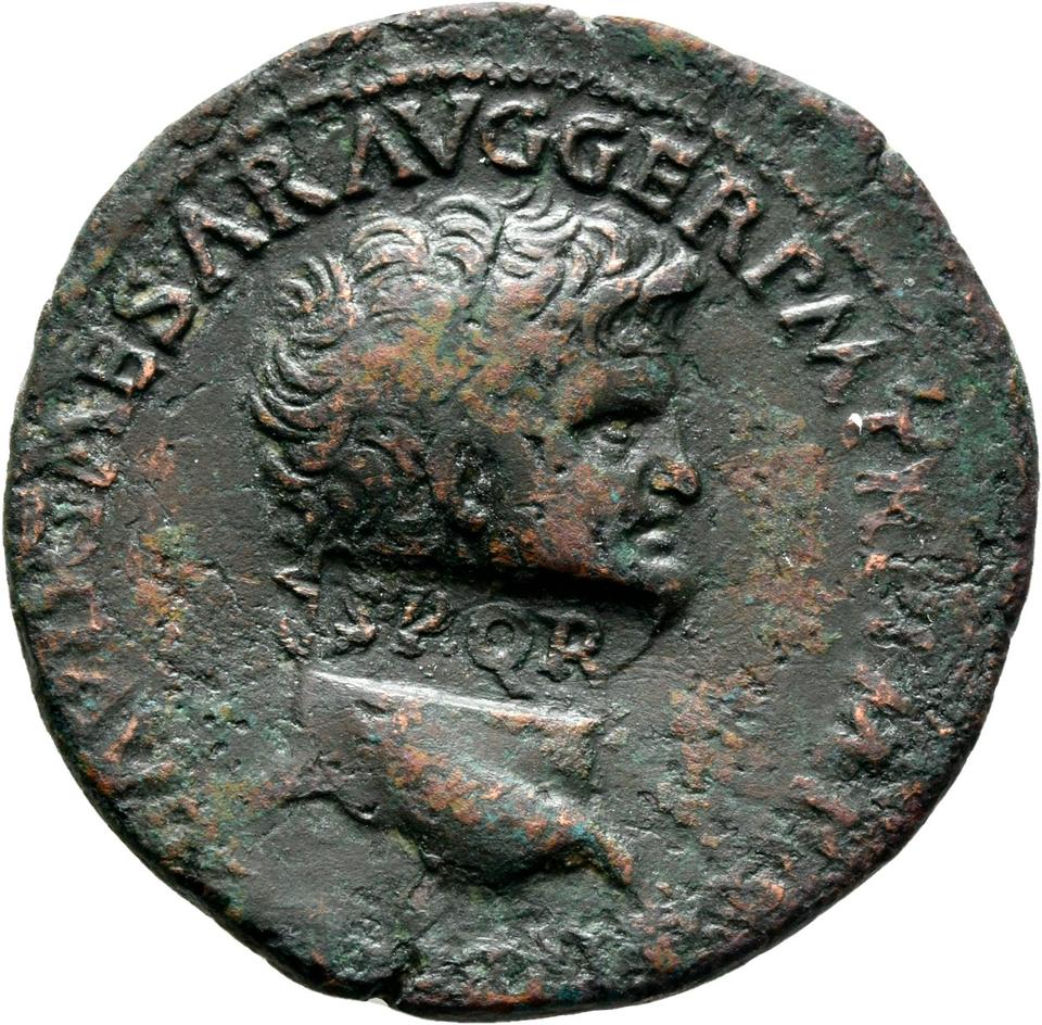 Nero, copper-alloy as, collection photograph Mainz-ID580, obverse