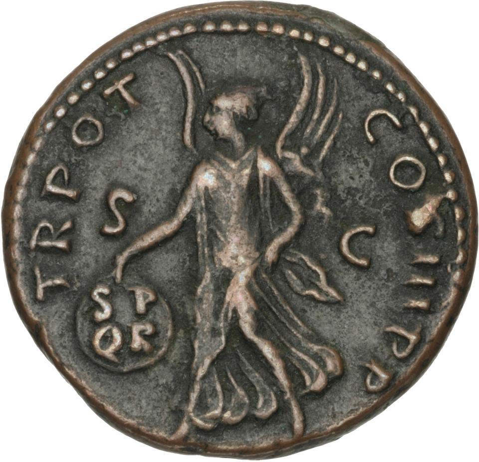 Trajan, Bronze as, collection photograph Herzog-ID58, reverse