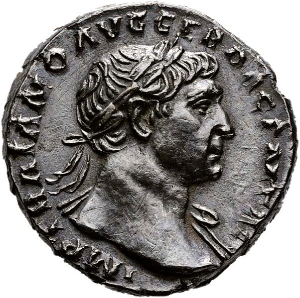 Trajan, Silver denarius, collection photograph Hamburg-ID560, obverse