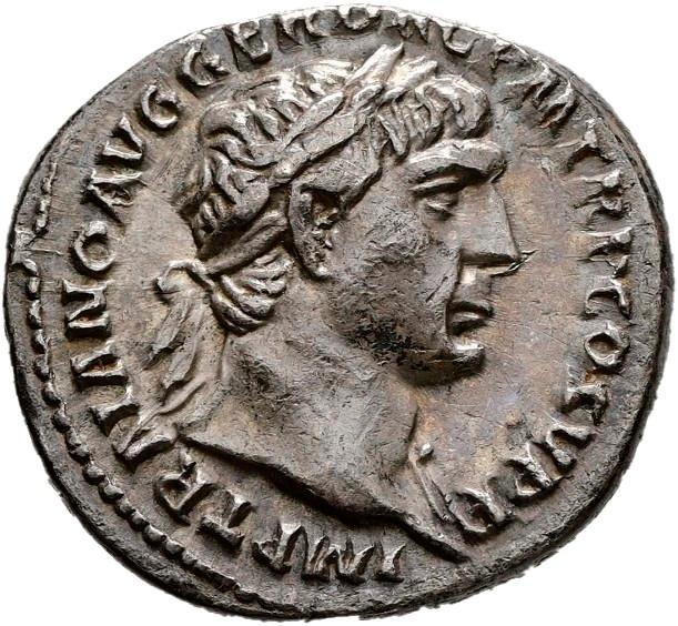 Trajan, Silver denarius, collection photograph Hamburg-ID552, obverse