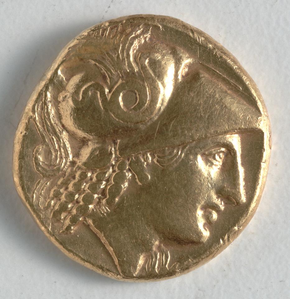 Philip III Arrhidaios, Gold stater, collection photograph CMA-1916-989, obverse
