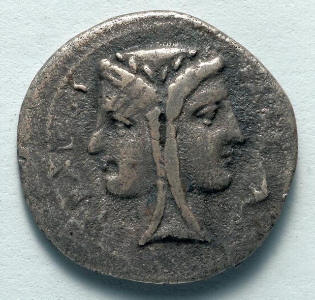 Syracuse Silver Two Litrae: Janiform Head and Prancing Horse, obverse