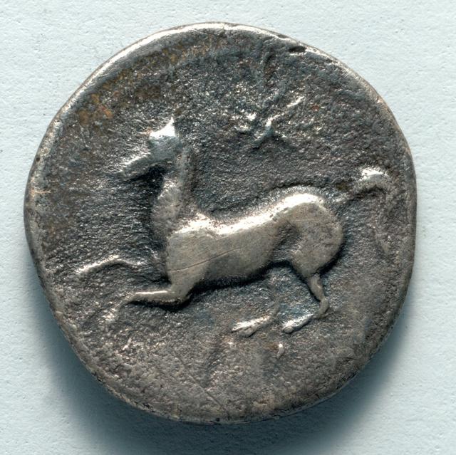 Syracuse Silver Two Litrae: Janiform Head and Prancing Horse, reverse