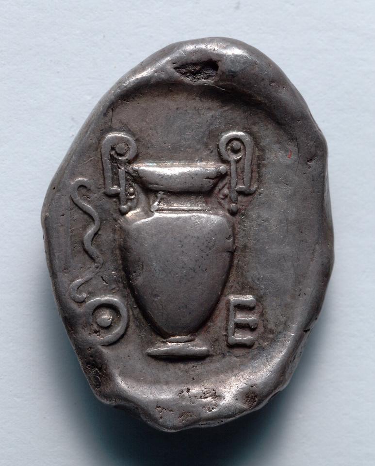 Thebes, Silver stater, collection photograph CMA-1917-997, reverse