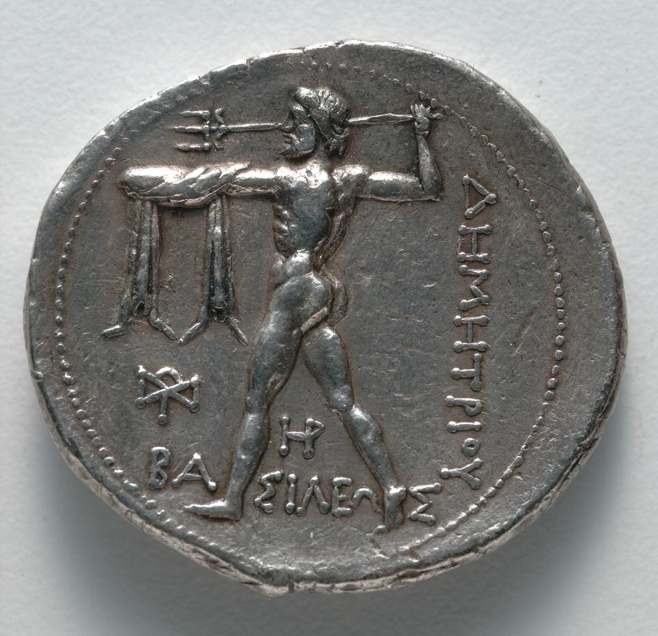 Demetrios Poliorketes, Silver tetradrachm, collection photograph CMA-1929-911, reverse