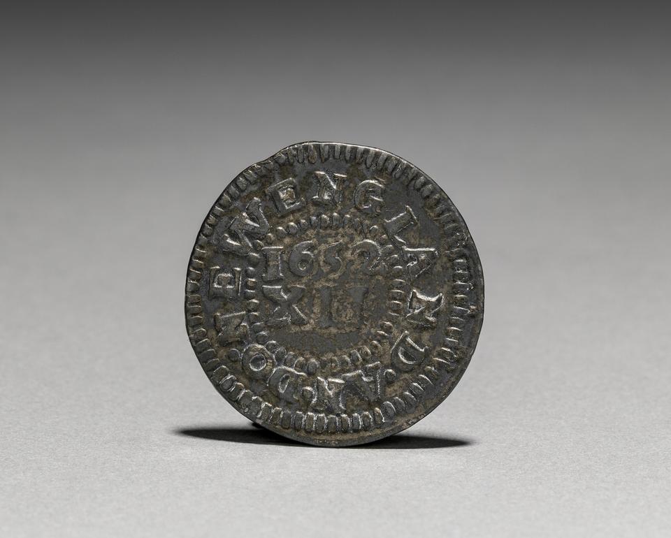 Massachusetts Bay, Silver shilling, collection photograph CMA-1940-438, reverse