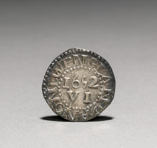 Massachusetts Bay Colony Silver Sixpence (Pine Tree Coinage), reverse