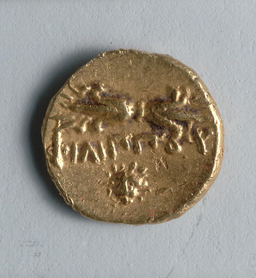 Philip II, Gold obol, collection photograph CMA-1942-163, reverse