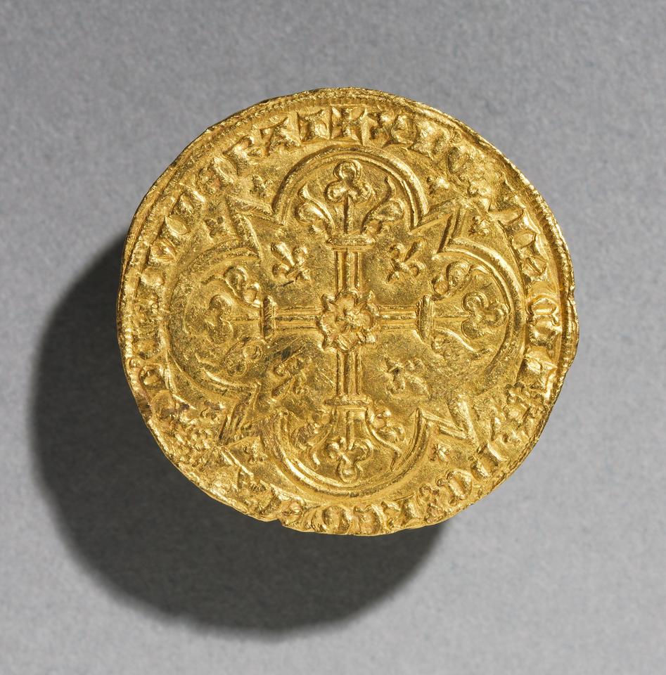 John II, Gold mouton d'or, collection photograph CMA-1964-372, reverse