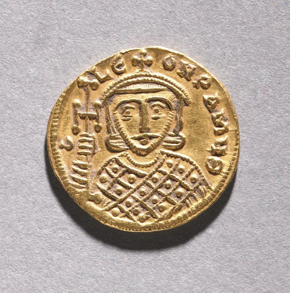 Constantine V and Leo IV, Gold solidus, collection photograph CMA-1968-59, obverse