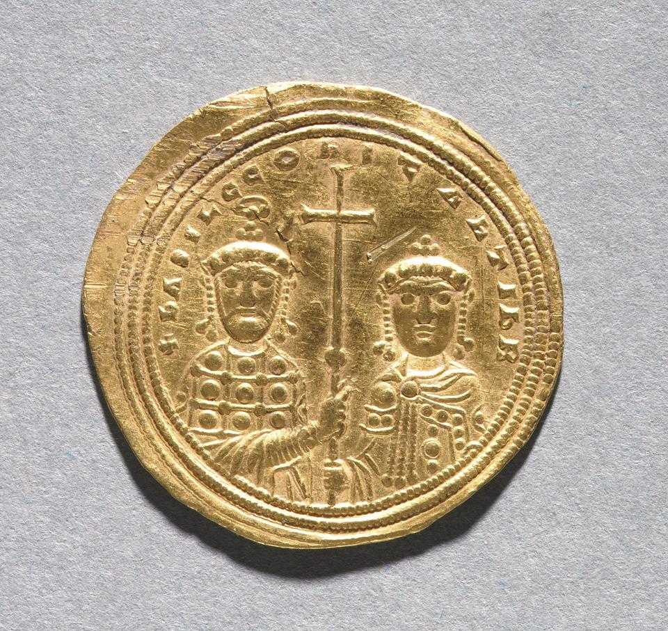 Basil II and Constantine VIII, Gold nomisma, collection photograph CMA-1968-62, reverse