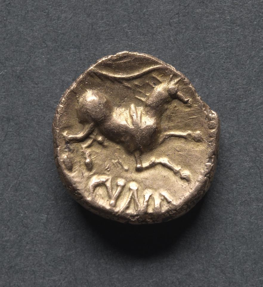 Cunobeline, Gold quarter stater, collection photograph CMA-1969-153, reverse