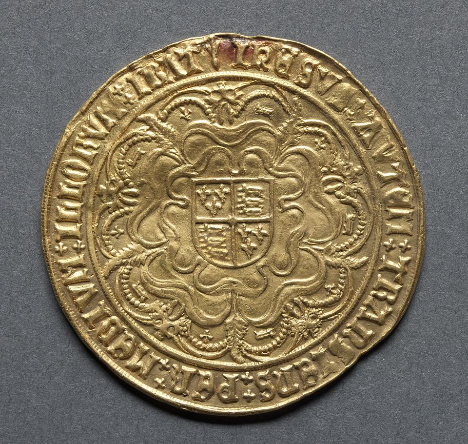 Henry VIII, Gold sovereign, collection photograph CMA-1969-170, reverse