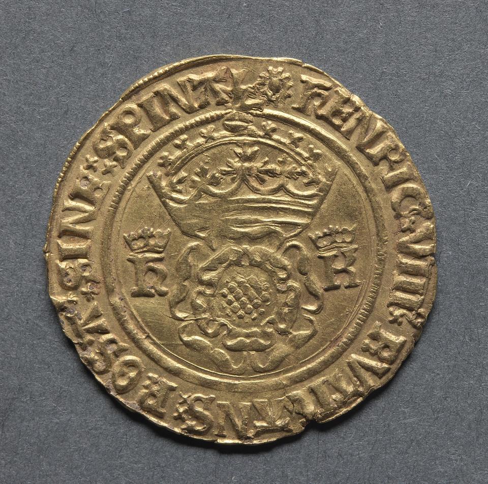 Henry VIII, Gold crown of the double rose, collection photograph CMA-1969-172, obverse