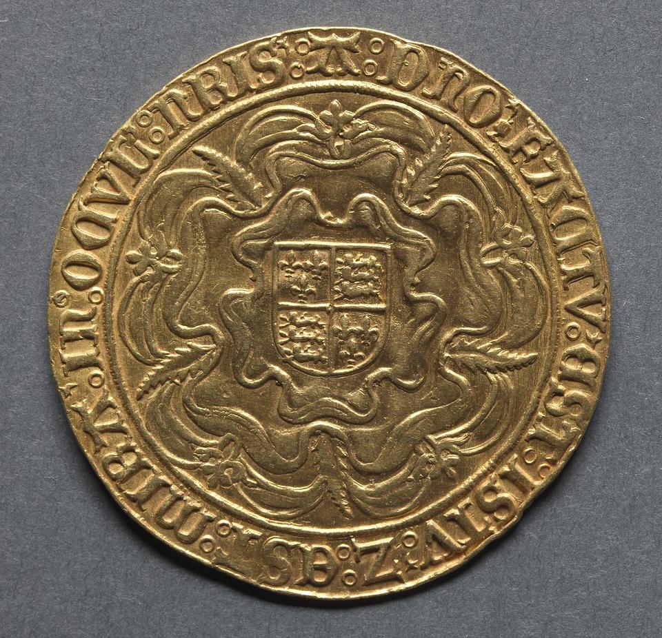 Mary I, Gold sovereign, collection photograph CMA-1969-179, reverse