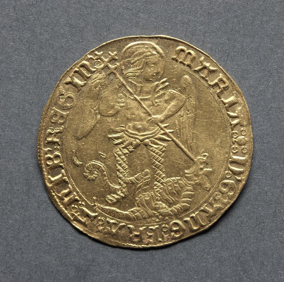 Mary I, Gold angel, collection photograph CMA-1969-180, obverse