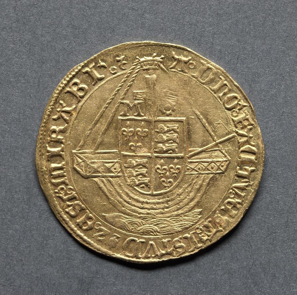 Mary I, Gold angel, collection photograph CMA-1969-180, reverse