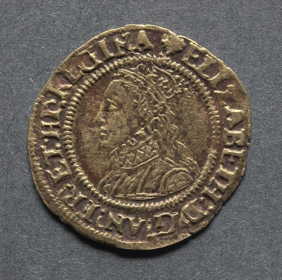 Elizabeth I, Gold halfcrown, collection photograph CMA-1969-182, obverse