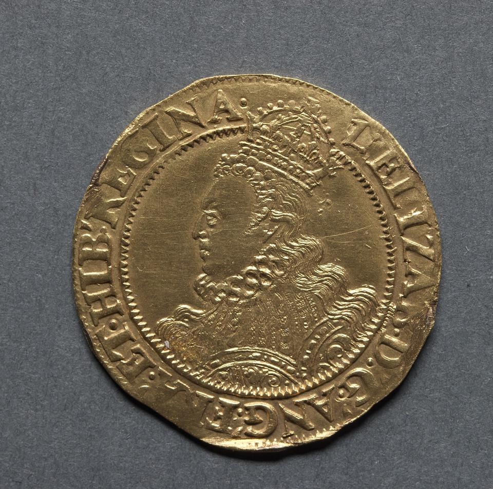 Elizabeth I, Gold half pound, collection photograph CMA-1969-186, obverse