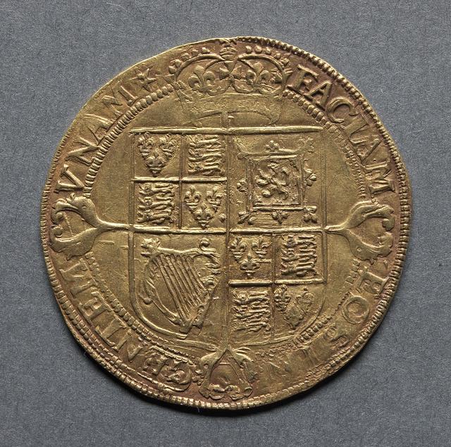 James I Gold Laurel (1619–1625): Third Coinage English Twenty-Shilling Gold, reverse