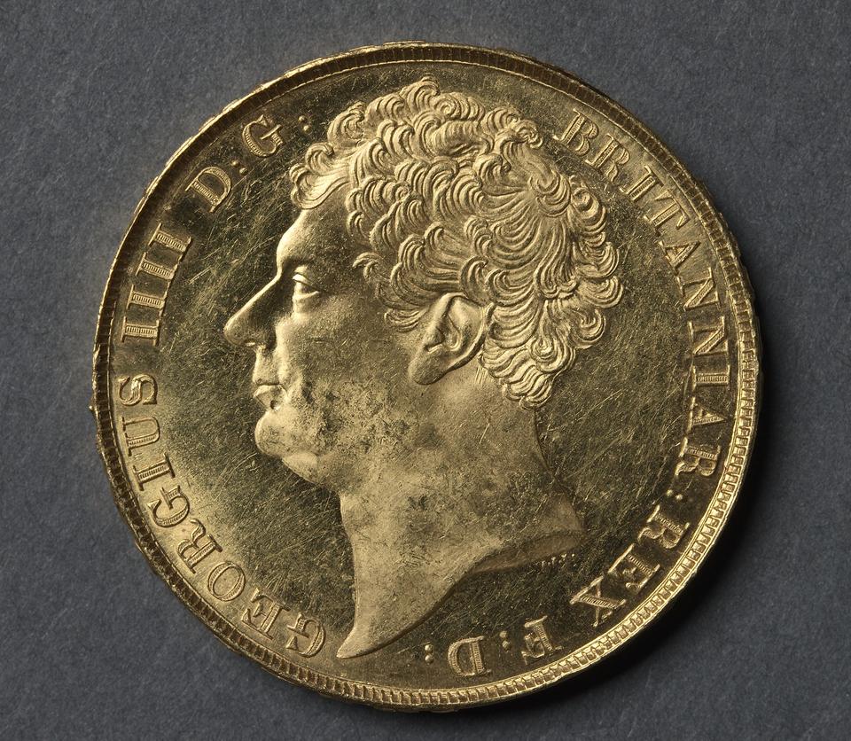 George IV, Gold two pounds, collection photograph CMA-1969-214, obverse
